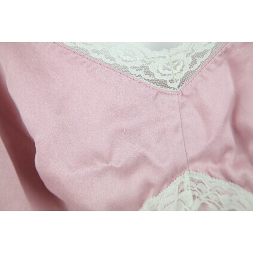 Vintage Y2K Babydoll Slip Top Silk Satin Pastel Pink Coquette Feminine Dainty 12 - Picture 4 of 6